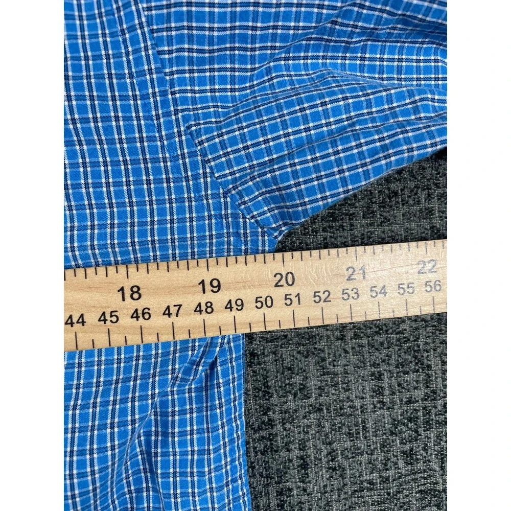 Ralph Lauren Kids Blue Gingham Cotton Short Sleeve Button Down Shirt Size Large